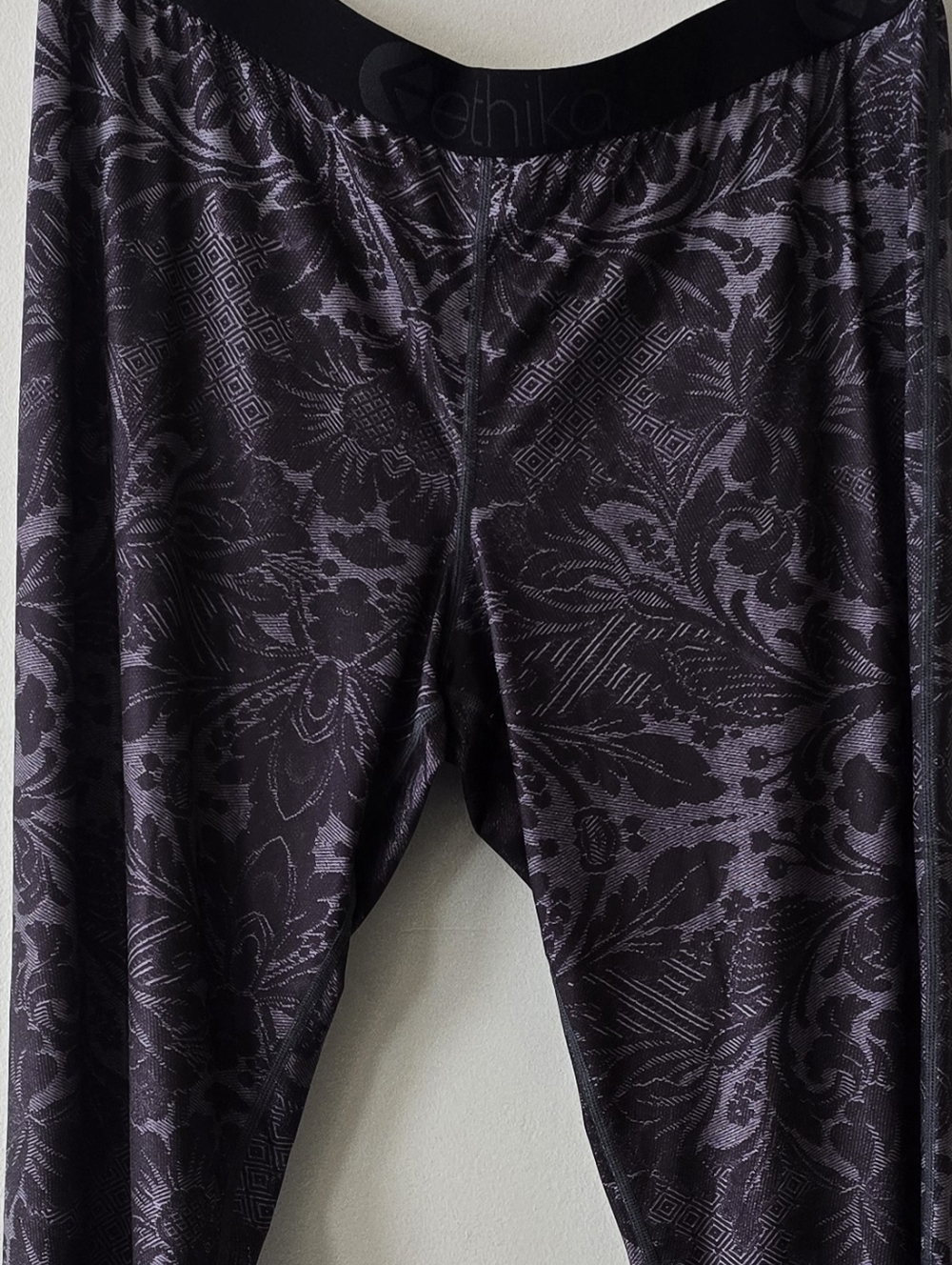 ethika Light Gray And Black Womens Tights with Black Waistband.